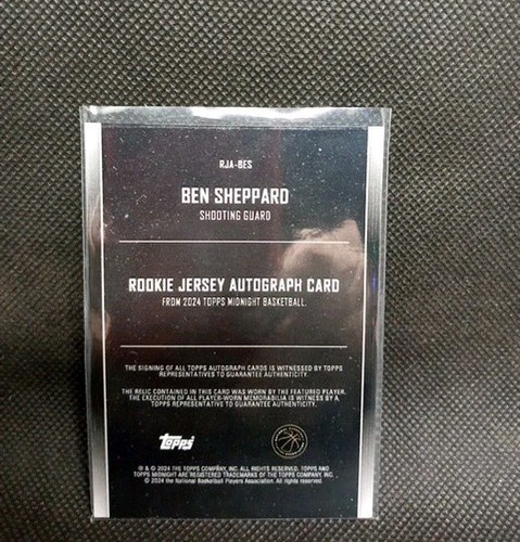 Camiseta autógrafos de novato medianoche Topps Ben Sheppard Rpa 2023-24 (RC) - Imagen 2 de 2