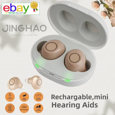 JINGHAO Rechargeable Hearing Aid – Lightweight Digital Sound Booster Designed for Senior