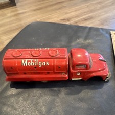 Mobilgas Vintage Tin Toy Tanker Truck Red Collectible for Ages 8-11 12-15 Years