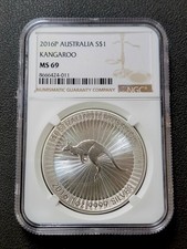 2016-P Australia S$1  Kangaroo NGC MS69 1oz 9999 Silver