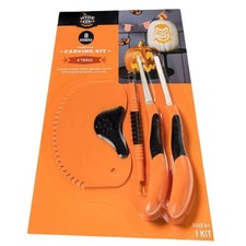 Hyde  EEK Boutique Halloween Pumpkin Carving Kit, 8 Stencils, 4 Easy-Grip Tools