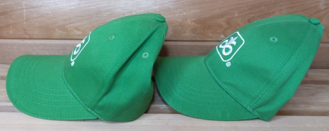 Two Green White Pioneer Seed Baseball Caps w/Iowa State Fair on Bill Front NEW