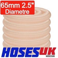 65mmm 2.5" Clear PU Flexible Air Pipe Extractor Hose Dust Ducting Ventilation