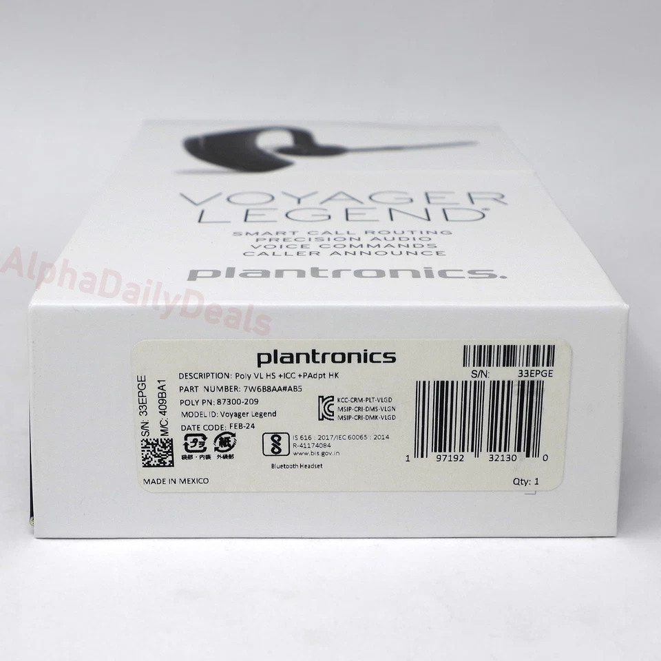 NEW Plantronics Voyager Legend Wireless Bluetooth Single Ear Headset Boom Mic - Image 4 of 4