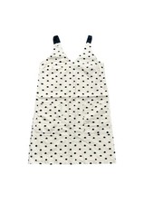 Loft Mini Dress White Shift Navy Dot Women Size 4