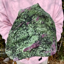 14.41LB Natural Verde Rubí Zoisita (Anylita) Cristal Chakra Mineral Energía Curativa