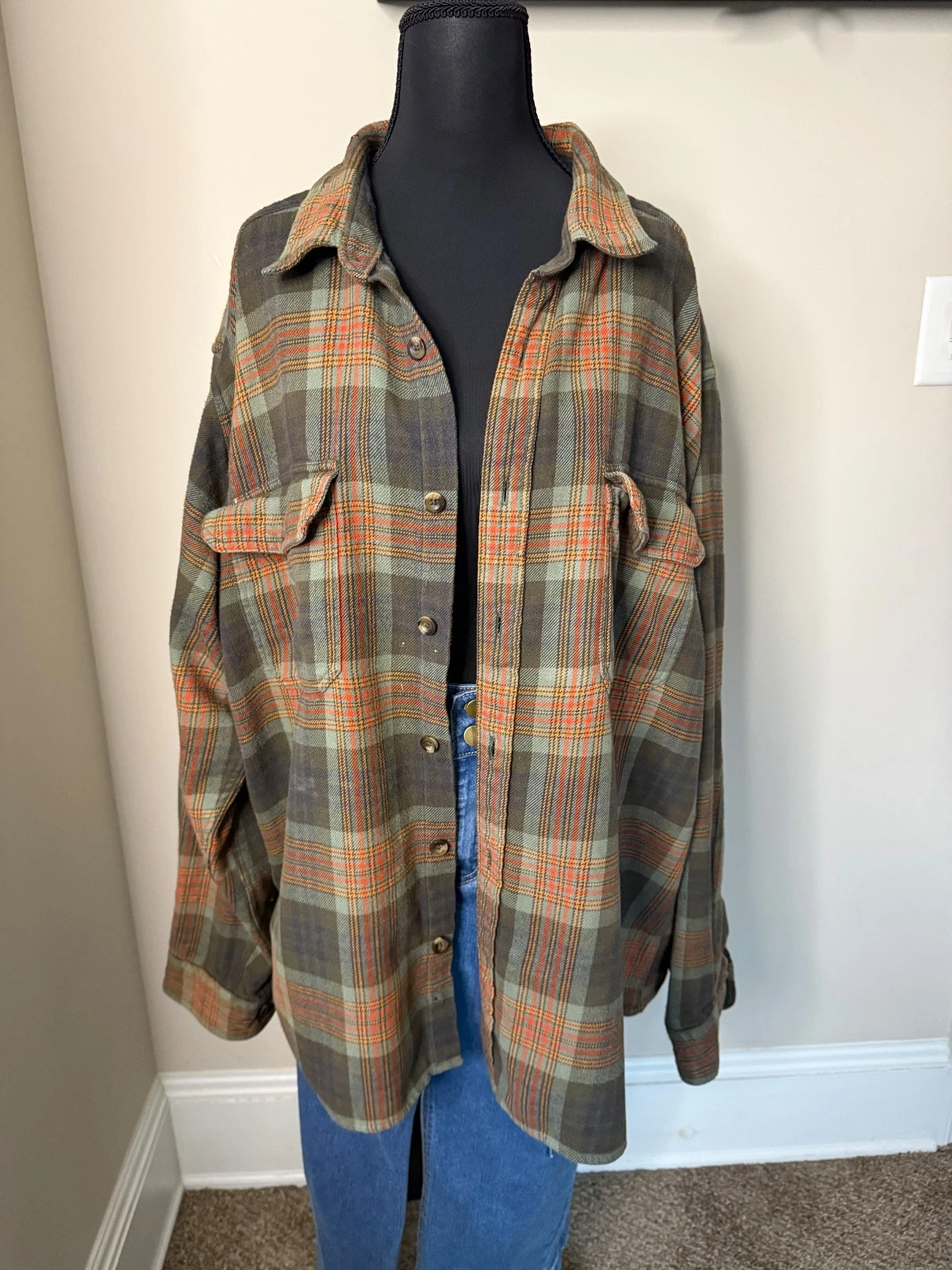 Woolrich Flannel Shirt Jacket Mens XXL Plaid Heavyweight Outdoor Shacket