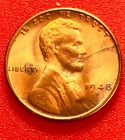 1948-S Lincoln Wheat Cent Penny GEM RED BU From an Original Bank Roll
