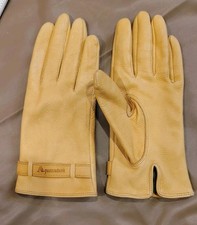 Vintage Gloves Aquascutum London Sheepskin Leather Driving Yellow 761 B72