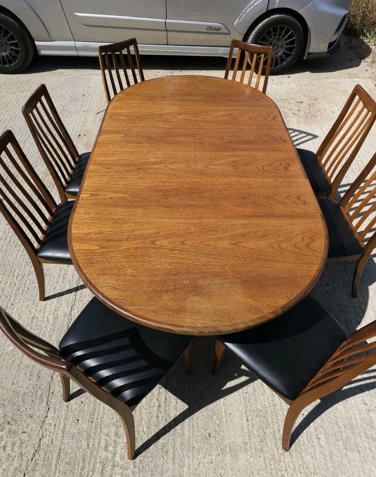 Mid Century G Plan Fresco Round Dining Table with 8 Chairs Extendable — image 13