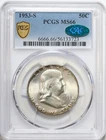 1953-S 50c Franklin Silver Half Dollar PCGS MS66 CAC - Lightly Toned, Great Coin