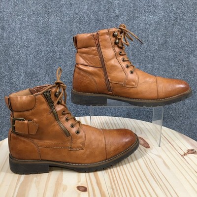 Vostey Motorcycle Combat Boots Mens 10 Cap Toe Buckle Heels  display picture 2