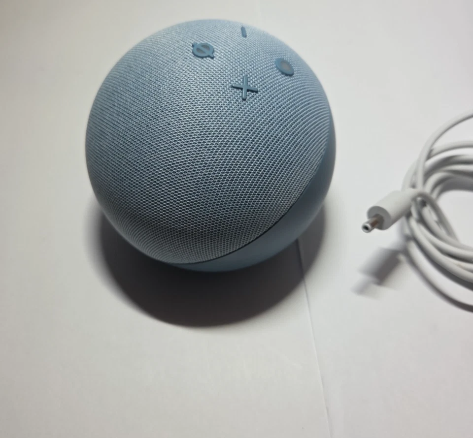 Amazon Echo Dot 4th Gen Smart Speaker Alexa Blue B7W64E & Power Supply - Image 3 of 4