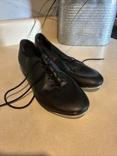 Black Lace-Up Unisex Tap Dance Shoes w/ Metal Tap Plates Toe Heel Shockwave 7M