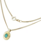 Chain 585 Yellow Gold Pendant Emerald 750 Yellow Gold