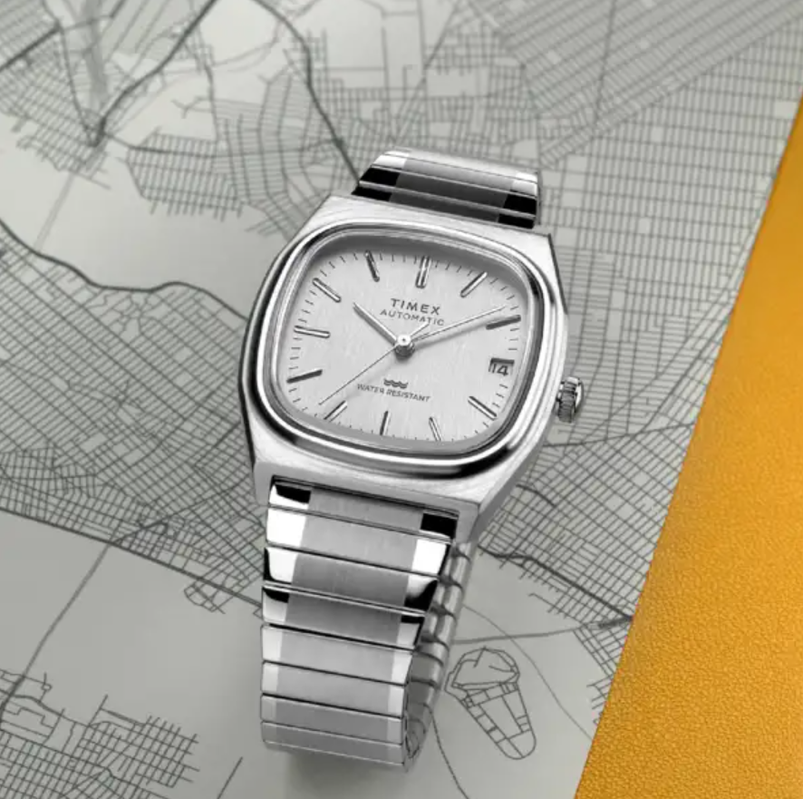 Timex Automatic 1983 E-Line Reissue (34mm) Silver Dial / Stainless