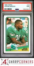 1988 TOPPS #247 JEROME BROWN RC SUPER ROOKIE EAGLES PSA 9