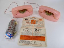 Vtg 1961 Remco Empress Pink Toy Rotary Phones - Intercom - Set of 2 - Untested