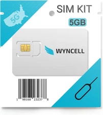 $12/Mo.  SIM Kit - Prepaid Phone Plan | 5G Network | Unlimited Text, Talk | 3-In