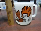 Vintage 1974 Little Orphan Annie Milk Glass Mug Glasbake LEAPIN LIZARDS ARF 3.5”