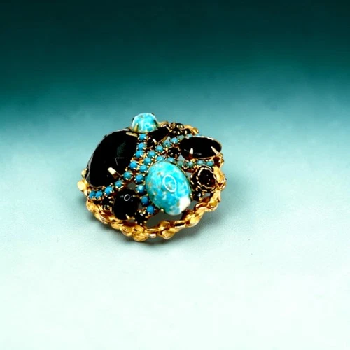 Mid Century Juliana Vintage Costume Jewelry Brooch Brilliant Statement Piece
