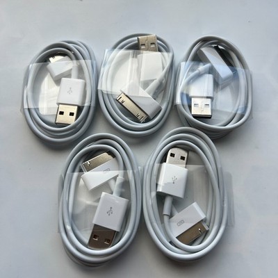 Lot of 5 Genuine Apple 30 Pin Cable for iPad iPhone iPod Open Box