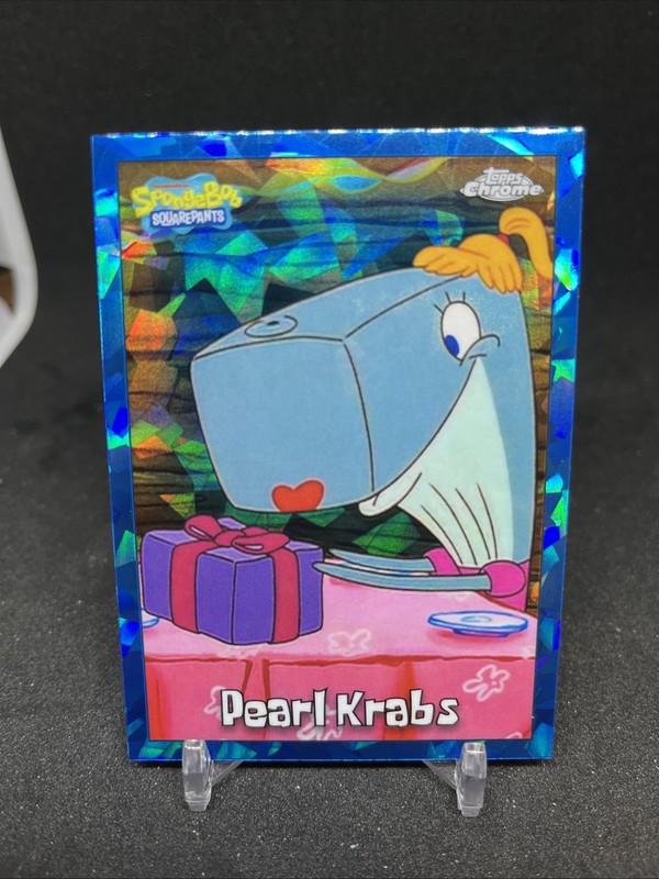 Topps SpongeBob Chrome 2025 No. 10 Pearl Krabs Sapphire Refractor