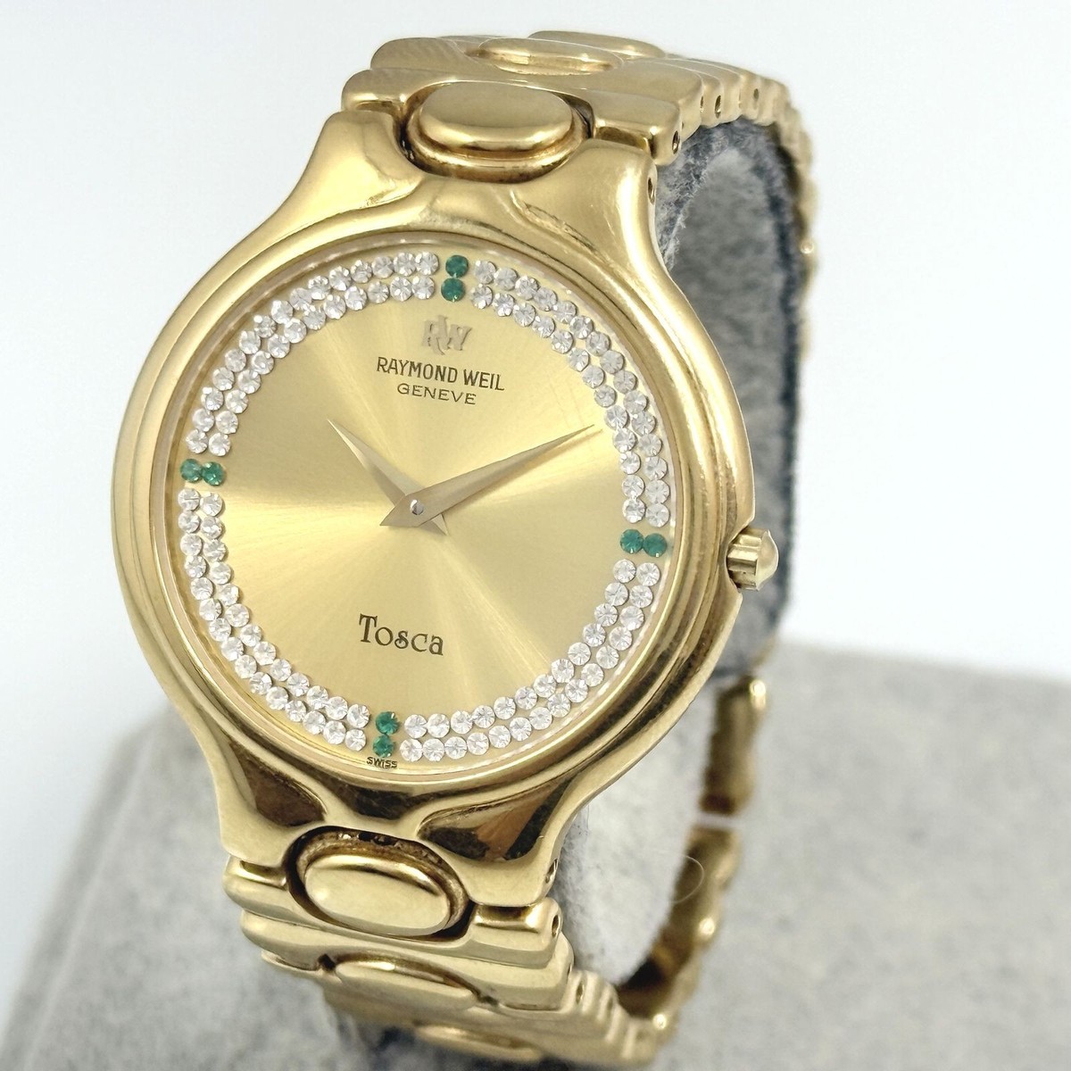 美品　稼働品　RAYMOND WEIL GENEVE 18K GOLD 10MC Raymond Weil Gold Watch 18k Gold Electroplated 10m for Parts