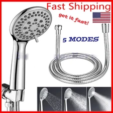 High Pressure Shower Head 5 Settings Handheld Shower Heads Spray 5 FT Hose+////