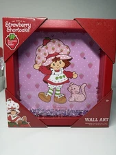 Strawberry Shortcake Wall Art Frame Purple Sparkles Glitter Shakeable