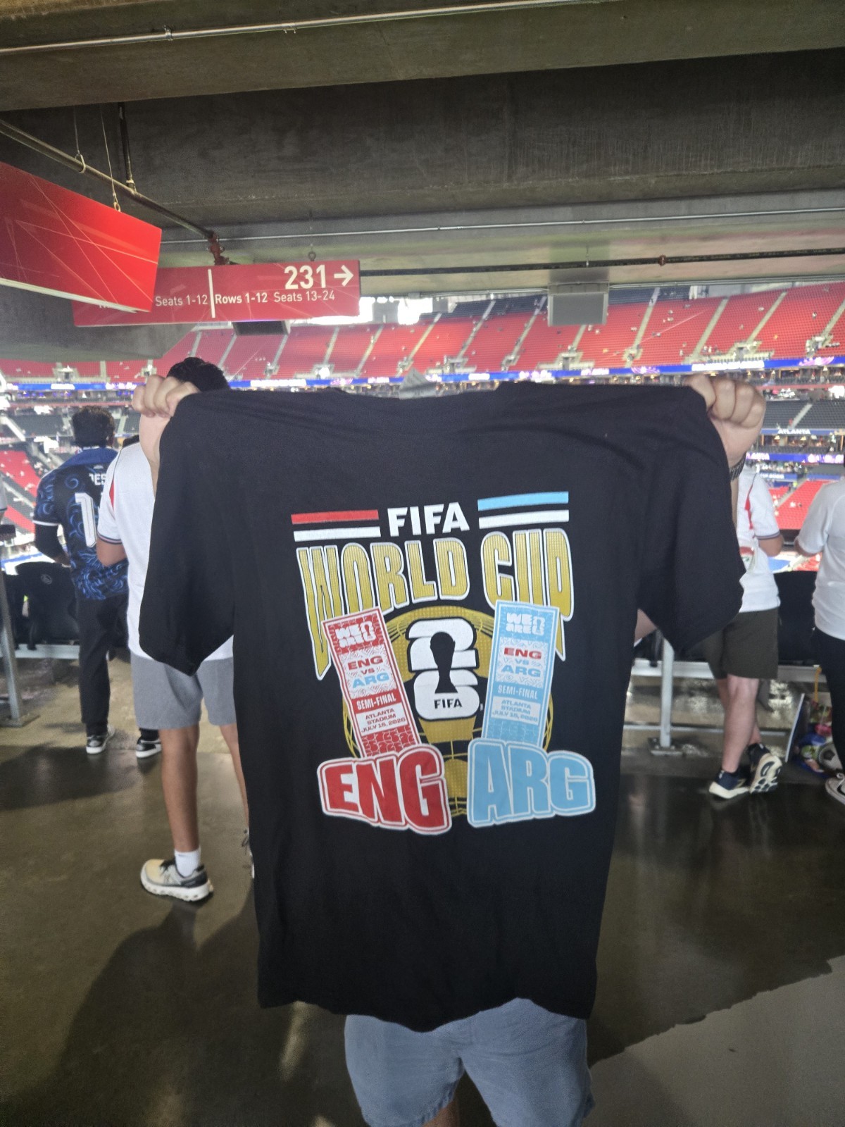 FIFA World Cup England vs Argentina Atlanta Match T Shirt XL July 15, 2026 NWT