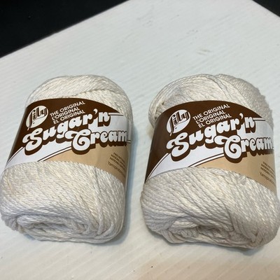 NEW 2 Skeins Lily Sugar'n Cream Cotton Yarn Solid Ecru (off White) 2.5 Oz 4 Ply