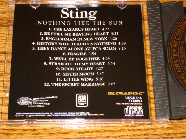 スティング/ナッシング・ライク・ザ・サン［MFSL 24K GOLD CD］ STING NOTHING LIKE THE SUN MFSL 24-KARAT GOLD CD MINT ! Japan | eBay