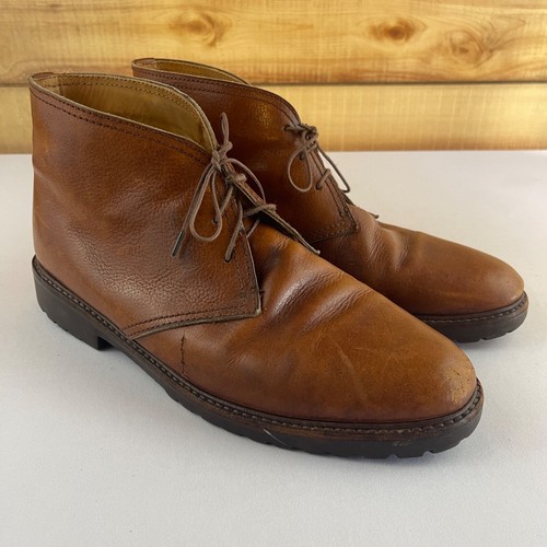 Ralph Lauren Country Boots Men 10 D Sportsman Brown Leather Chukka Ankle Lace Up - Picture 2 of 17