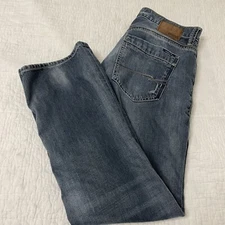 Mavi Mitch Jeans Men 36x34 Blue Boot Cut Zip Fly Made in Egypt Denim Distressed