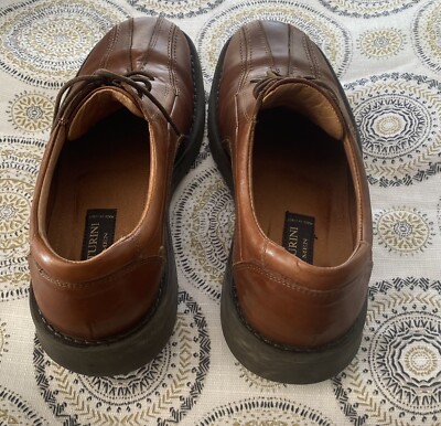 Venturini For Men Lace Up Brown Leather Loafers Size 9 Made 