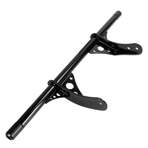 Black Full Set Crash Guard Bar 4" Striped Shock Slider For Harley Dyna 2006-2017 - Picture 6 of 15
