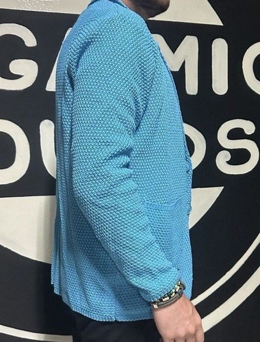 GIACCA UOMO LINKS COTONE CARDIGAN SIZE S/M/L/XL/XXL LAVORATO A MAGLIA SLIM FIT - Picture 7 of 39