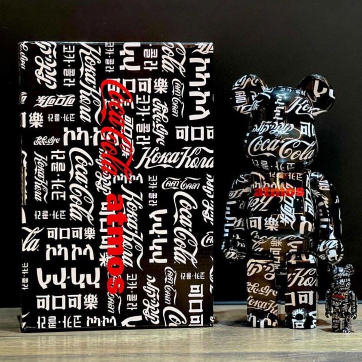 Medicom 400% + 100% Bearbrick ~ Atmos x Coca-Cola Be@rbrick TYPE-6 Version