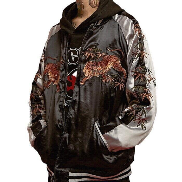 Mens Souvenir Jacket REVERSIBLE Sukajan Japanese Pattern Mens Souvenir Jacket REVERSIBLE Sukajan Japanese Pattern