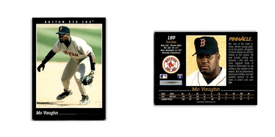 Mo Vaughn 1993 Pinnacle #189 Boston Red Sox Baseball Card NM - Image 3 of 3