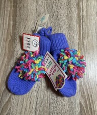 XSRE kids Ringlet Pom Mittens NWT Purple size 2-4T
