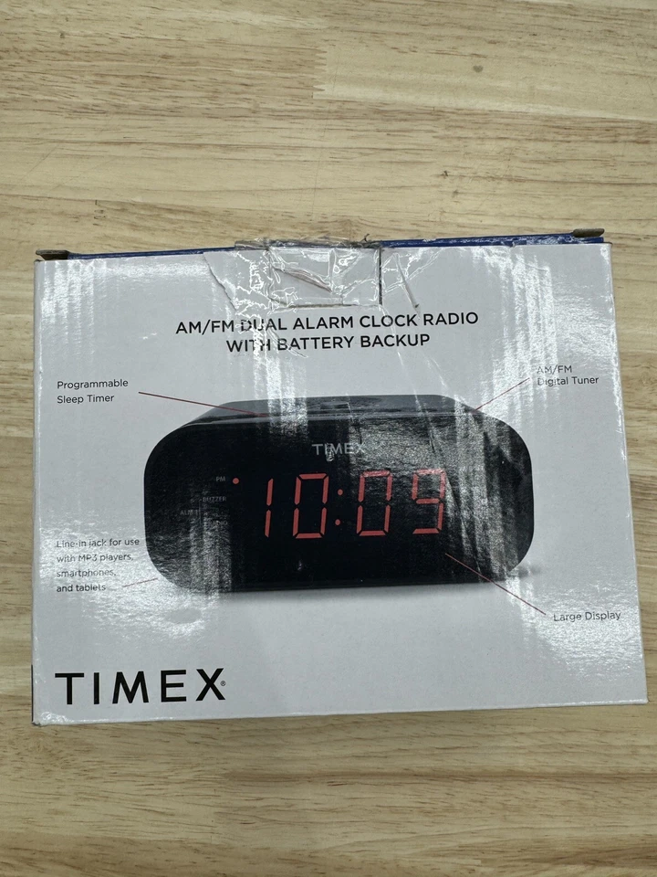 TIMEX AM/FM Dual Alarm Clock Radio T231GRY Plays Music From Your Smart Phone - Image 2 of 4