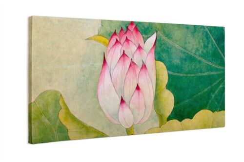 Cuadro en lienzo con impresión artística de capullo de loto rosa 100x50 cm - Imagen 1 de 6