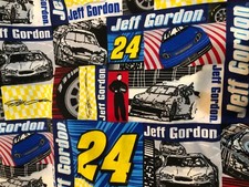 Jeff Gordon 24 Nascar Cotton Fabric One Yard 36x42 inches Sewing Crafts