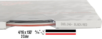 2 color (1/4'') 4/16'' x 150' Roll of Auto Accent Pinstripe stripe Duotone