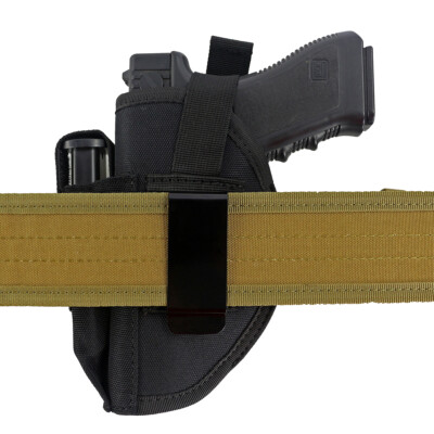 Tactical Right Hand Belt OWB Gun Holster with Mag Pouch Holster with Metal Clip