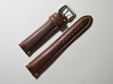 18mm Hadley Roma Chestnut Contrast Stitched Oil-Tan Leather Mens Band MS885