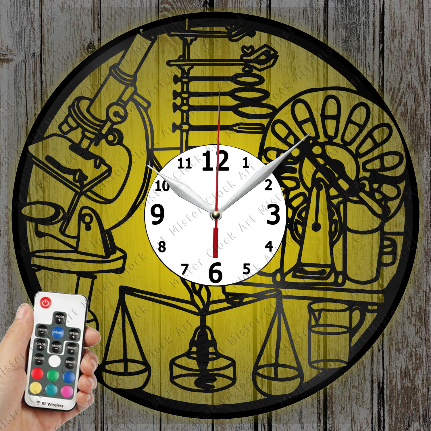 LED Clock Physics Record Clock Art Decor Original Gift 6617