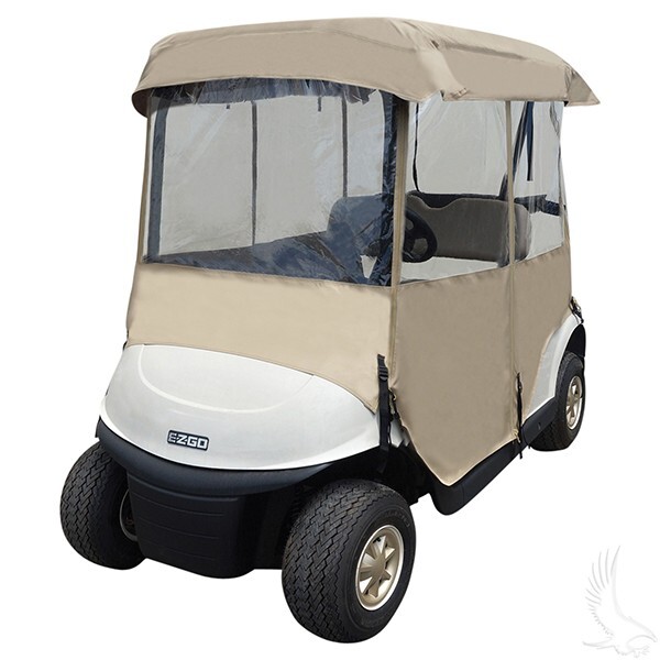 Club Car Golf Cart 2 Person Enclosure Portable Protector Cover Wall Panel Tan
